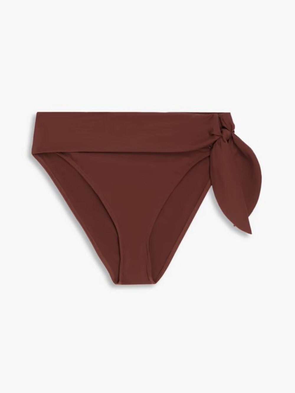 Zimmerman High-Waist Tie-Side Bikini Bottom - Chocolate Brown